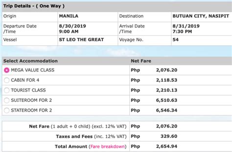 MANILA TO BUTUAN BY FERRY (Schedule and Rates) .
